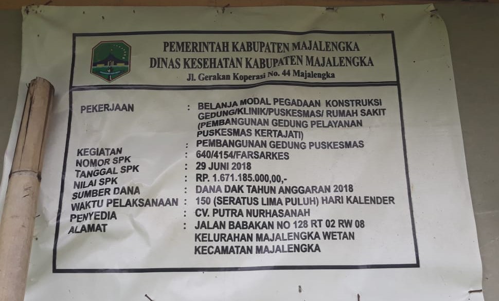 Info proyek Puskesmas Kertajati